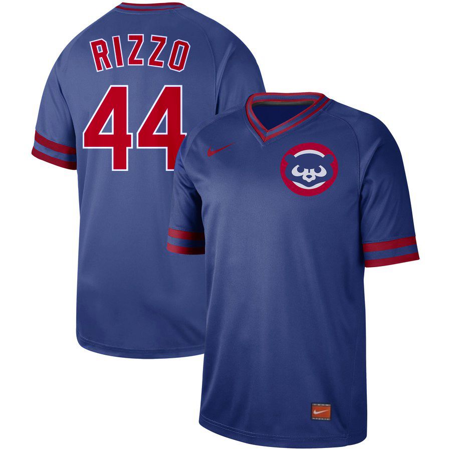 2019 Men MLB Chicago Cubs #44 Rizzo blue Nike Cooperstown Collection Jerseys